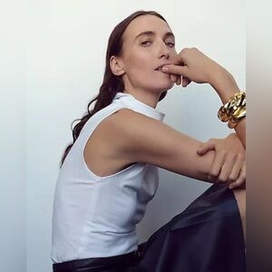 J. Crew Fitted mockneck tank top in stretch cotton blend• size small •NWT •BY373